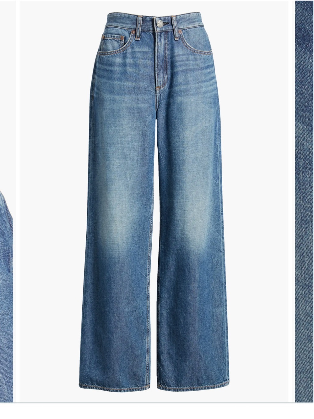 Rag & bone Featherweight Logan Wide Leg Jeans in clover